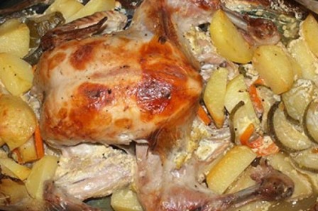 Курица с картошкой и овощами